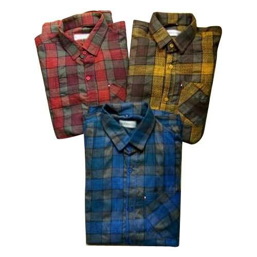 Men Cotton Checks Shirt