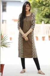 Cotton Straight Casual Pattern Kurti