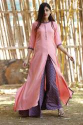 Rayon Long Kurti With Plazzo 