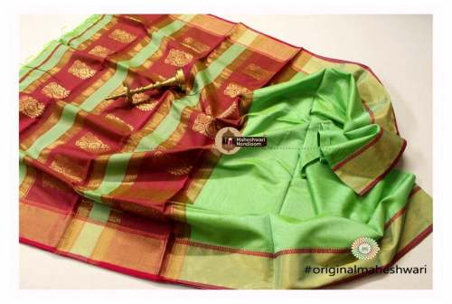 Latest Arrival Buta Pallu Maheshwari Saree  by Maheshwari Handloom Works