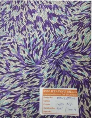 Purple color Cotton Printed Dress Fabric