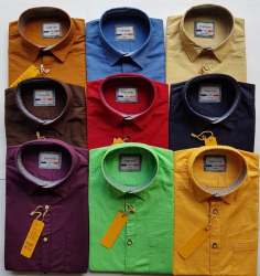 ColorFul Plain Linen Cotton Mens Shirt