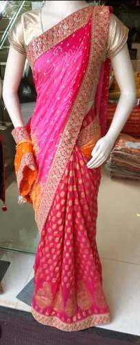 Party wear Pink Color Saree by Shree Mohini Collection