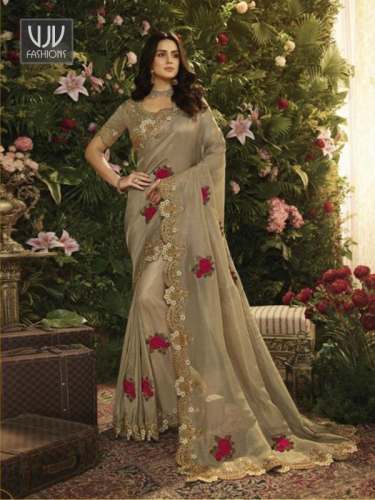 Designer Classic Brown party wear saree