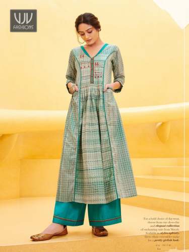 Fancy Kurti with palazzo set by VJV Fashion