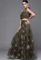 Buy Olive Green Lehenga Choli By Inddus Brand thumb 4