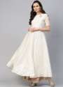 Fancy Off White Inddus Brand Anarkali Kurti