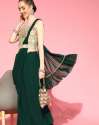 Get Ruffle Green Saree By Inddus Brand At Retail thumb 1