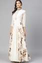 Off White Brown Printed Inddus Brand Long Kurti thumb 2