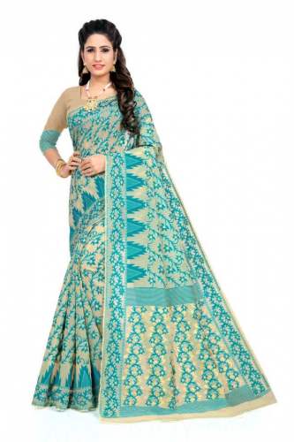 Buy SJ Trendz Jamdani Cotton Silk Saree For Ladies by S J Trendz