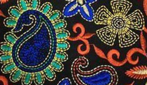 Multi Colored Floral Embroidery Fabric