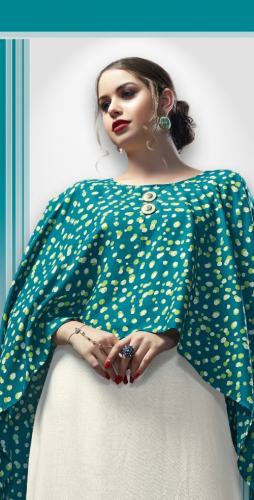 Plain Kurti With Pounchos c cop4