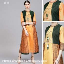 Embroidery Work Chanderi Kurti