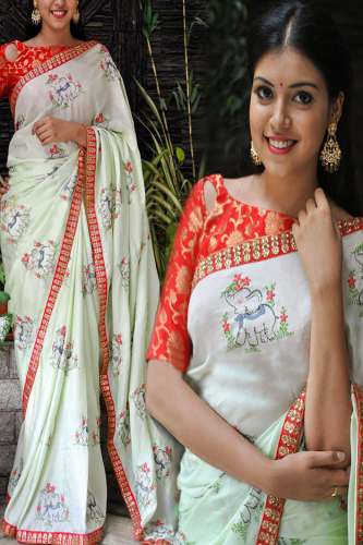 Embroidered Georgette saree