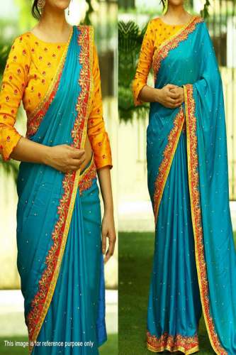 Fancy Floral Embroidery Saree LT-49