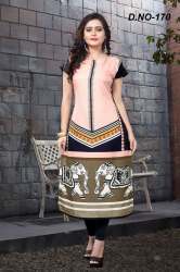 Fancy Peach Color Kurti