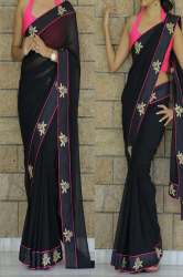 Floral Embroidery Saree LT-45