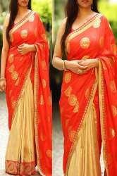  Half N Half Paper Silk And Lycra Saree