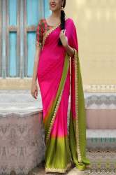 Partywear Printed And Embroidered Georgette Sareeï»¿