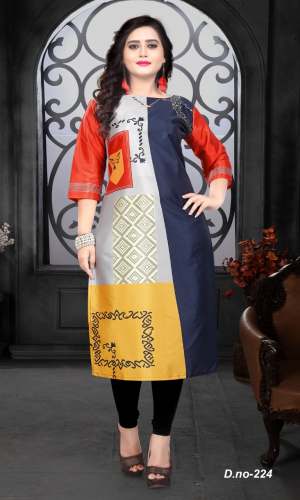 Taffeta Silk Printed Kurtis