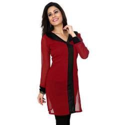 Plain Short Double Color Kurti 