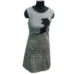 Ladies Black And White Checked Dress