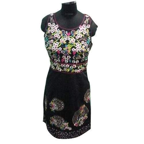 Ladies Black Embroidered Dress