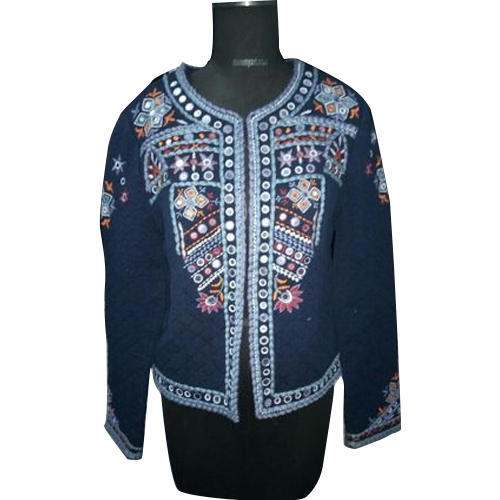 Ladies Blue Embroidery Jacket by Almoda Apparels