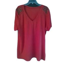 Ladies Designer Red Top