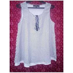 Ladies Dot Printed White Top