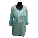 Ladies Fancy Sea Green Top