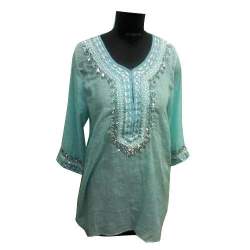 Ladies Fancy Sea Green Top