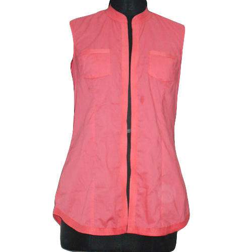 Ladies Peach Sleeveless Top