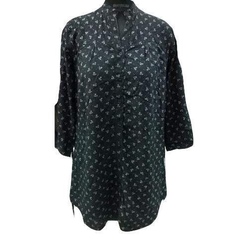 Ladies Rayon Crepe Black Top