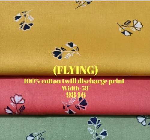 100% Cotton Twill Discharge printed shirting fabric  by Kamlesh Textiles