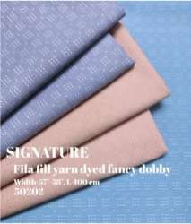Fila Fill Yarn Dyed Fancy Printed Dobby Shirting Fabric 