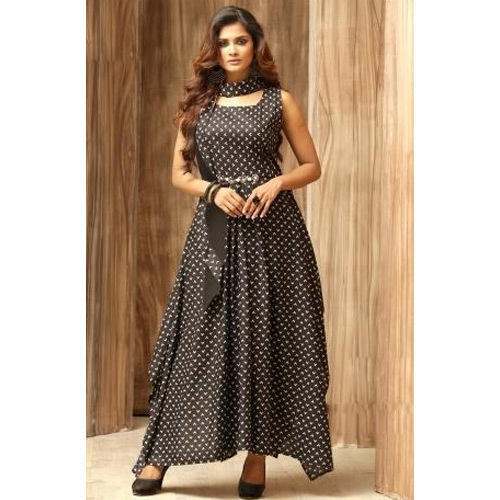 Black Anarkali Kurti by Mahalaxmi Silk Mills