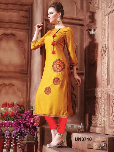 Designer Yellow Kurti by Mahalaxmi Silk Mills