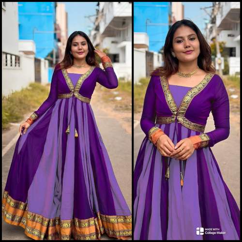 Anarkali Gown with Elephant Less Jacket by Dhaarmi Fashion