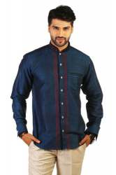 blue plain fancy shirt
