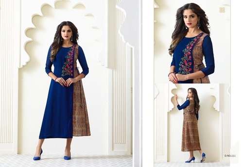 Exclusive Embroidery With Digital Print Kurti by Krivi Designer