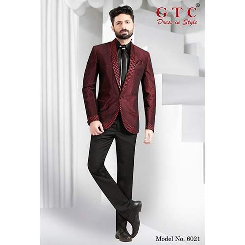 Mens Maroon Party Wear Blazer by Ambe Collections