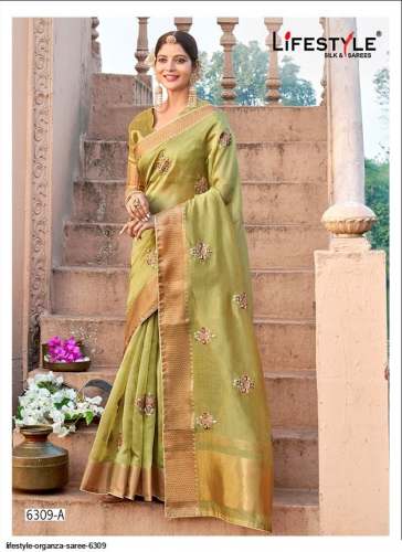 Lifestyle Present Beautiful Organza Saree  by Lifestyle Sarees