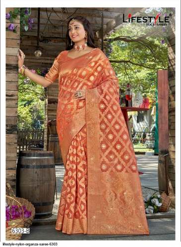 Party Wear Nylon Taspa Saree 6280 by Lifestyle Saree by Lifestyle Sarees