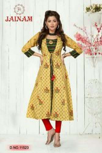 fancy Cotton Anarkali Kurti by Jainam Art