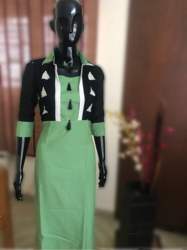 Plain Cotton Jacket Kurti with Tussle 