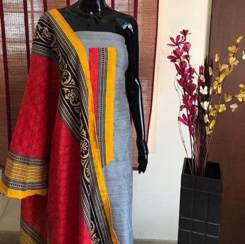 Semi Stitched Cotton Fancy Suit  by Vivaura Fab