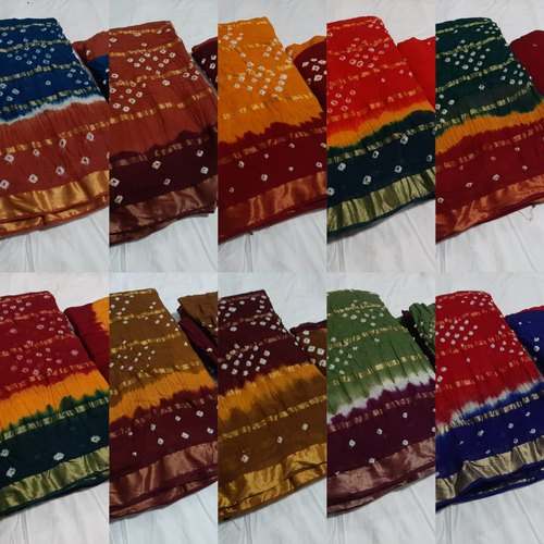 Ladies Bandhani Print Cotton Saree
