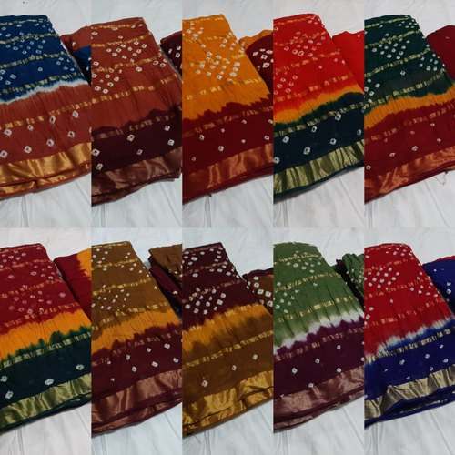 Ladies Bandhani Print Cotton Saree by Balaji Sarees