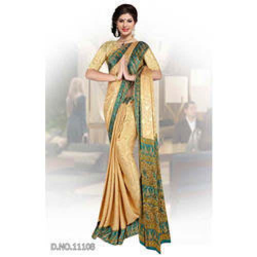 Beautiful Border Printed Uniform Silk Sarees